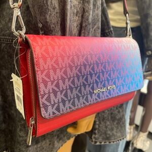 MICHAEL KORS Jet Set Large Ombré Signature Logo Crossbody Bag
Dark Raspberry